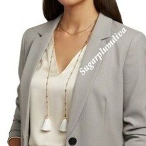 Kevia Linked Chain Tassel Wrap Necklace Gold 48 Inches NEW